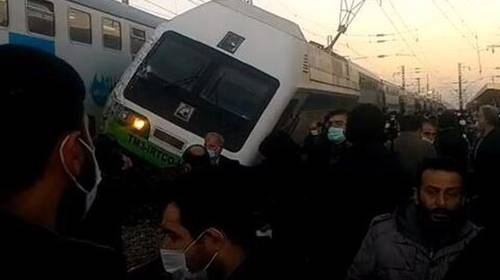 فیلم برخورد دو قطار مترو به یکدیگر در چیتگر