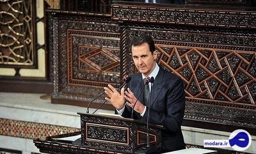 فشار بشار اسد هنگام سخنرانی اُفتاد