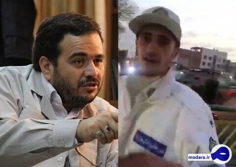عنابستانی از سرباز راهور عذرخواهی کرد