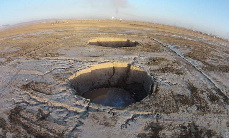 فرونشست زمین در دشت مهران