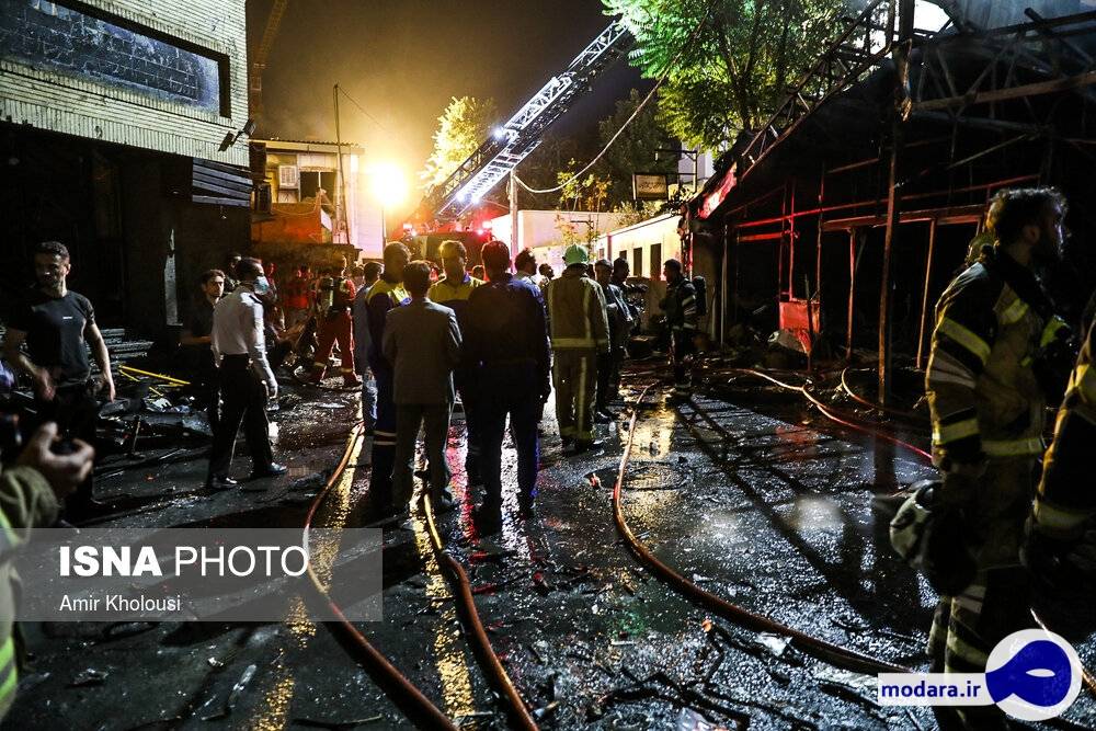 تصاویر آتش و انفجار در یک مرکز درمانی در تجریش