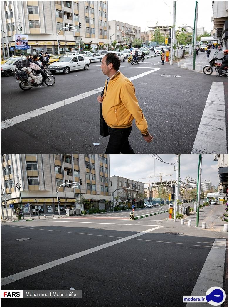 تصاویر تهران قبل از و بعد از کرونا