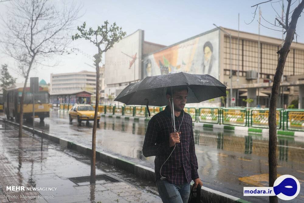 تصاویر بارش تگرک در تهران