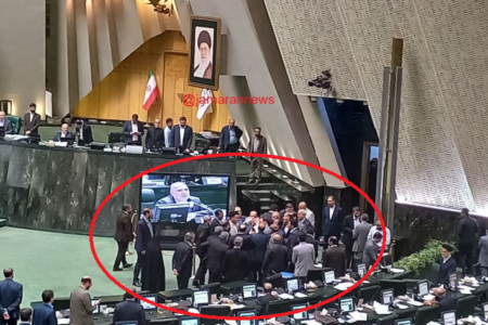درگیری فیزیکی در انتخابات هیئت رئیسه مجلس انقلابی/ طرفداران ذوالنوری علیه نیکزاد و قالیباف/ FILM