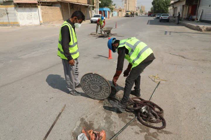 اصلاح نقاط ریزشی شبکه فاضلاب اهواز پیش از آغاز بارندگی